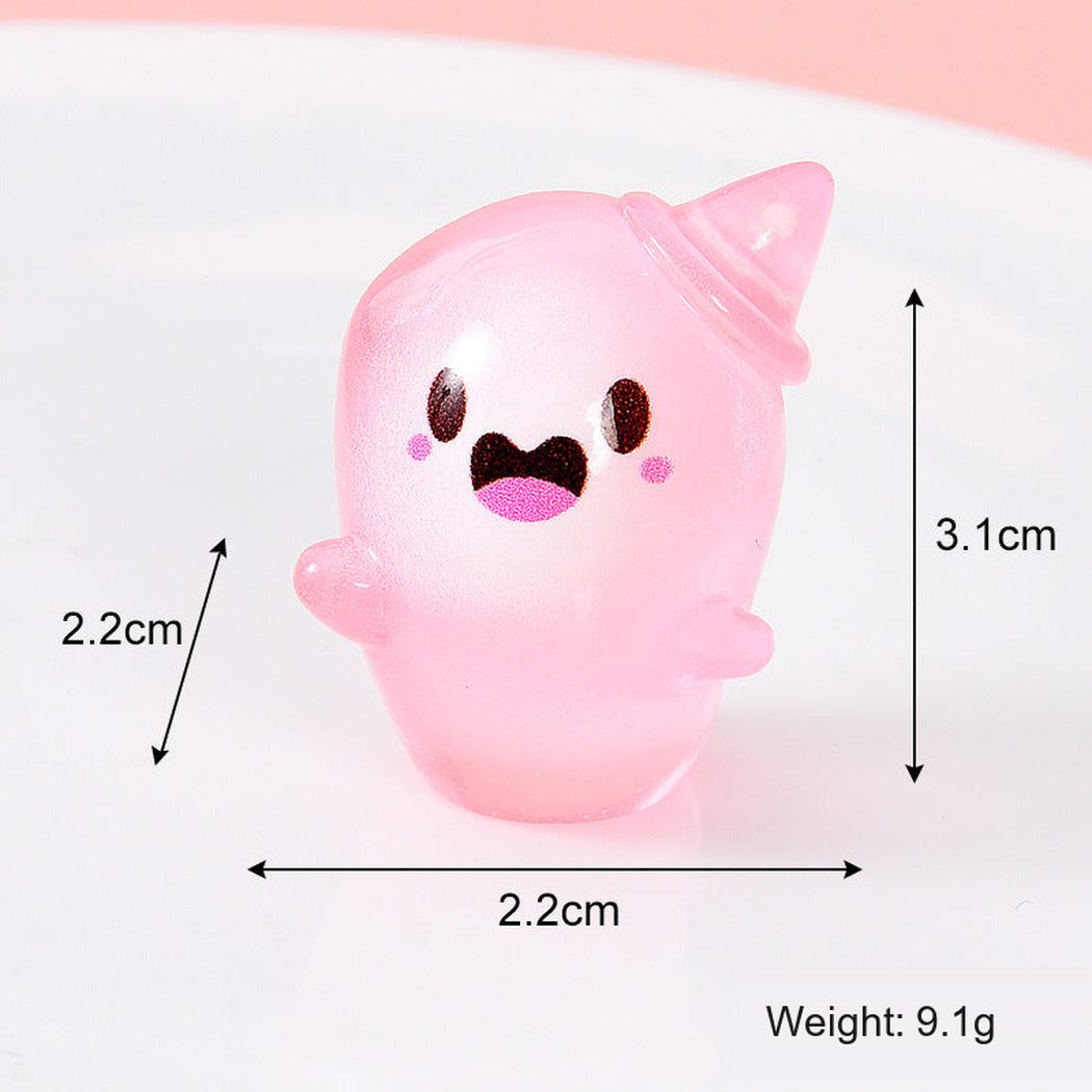 PinkHat Halloween Pink Glow Ghost Figurine, variant view