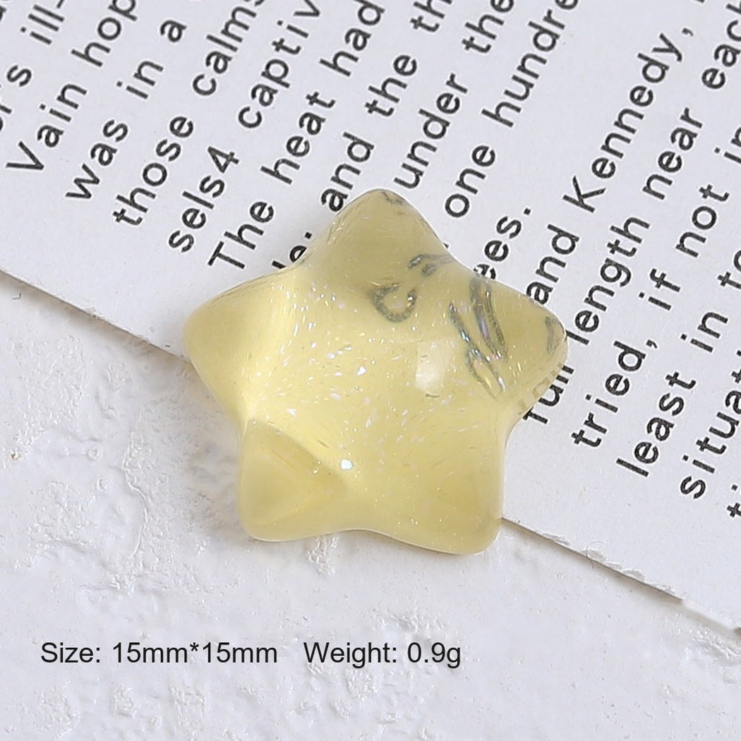 Yellow Translucent Pastel Star Craft Embellishment, single variant view