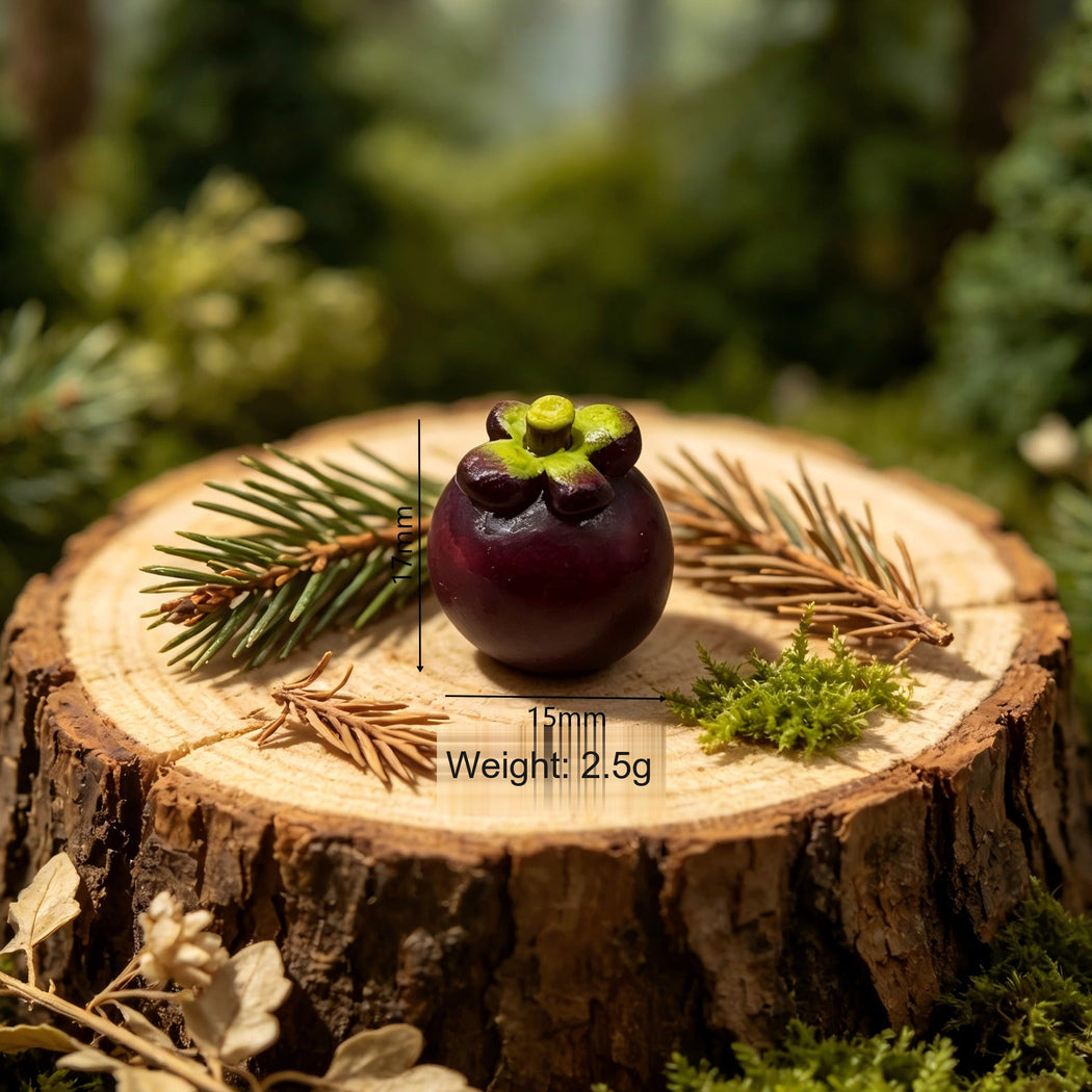 Mangosteen Miniature Colorful Fruit Craft Embellishment, single variant view