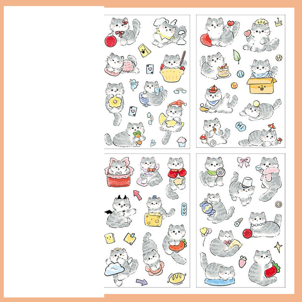 RedCat Cat Cartoon Die-Cut Sticker Pack, single variant view