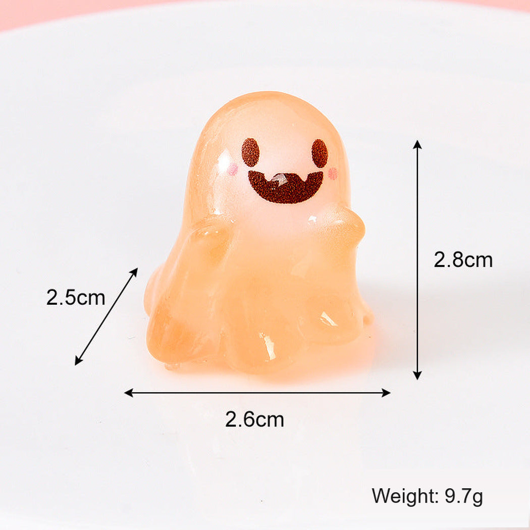 LtOrange Halloween Color Glow Ghost Figurine, variant view