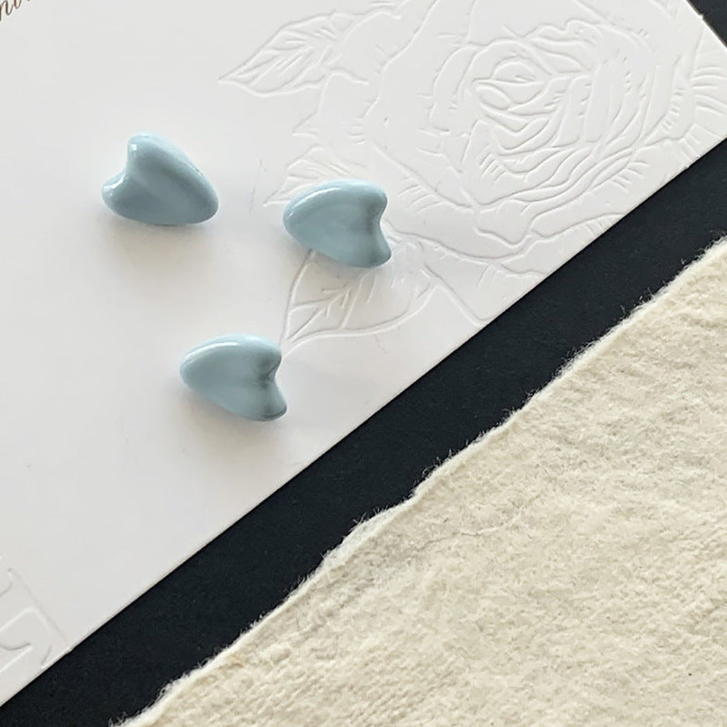 Blue DIY 10 Pack 11mm Heart Shank Buttons, variant view