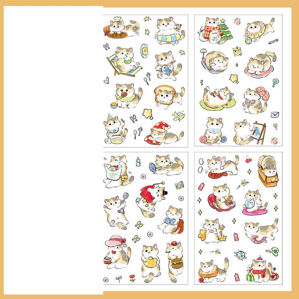 GoldCat Cat Cartoon Die-Cut Sticker Pack, single variant view