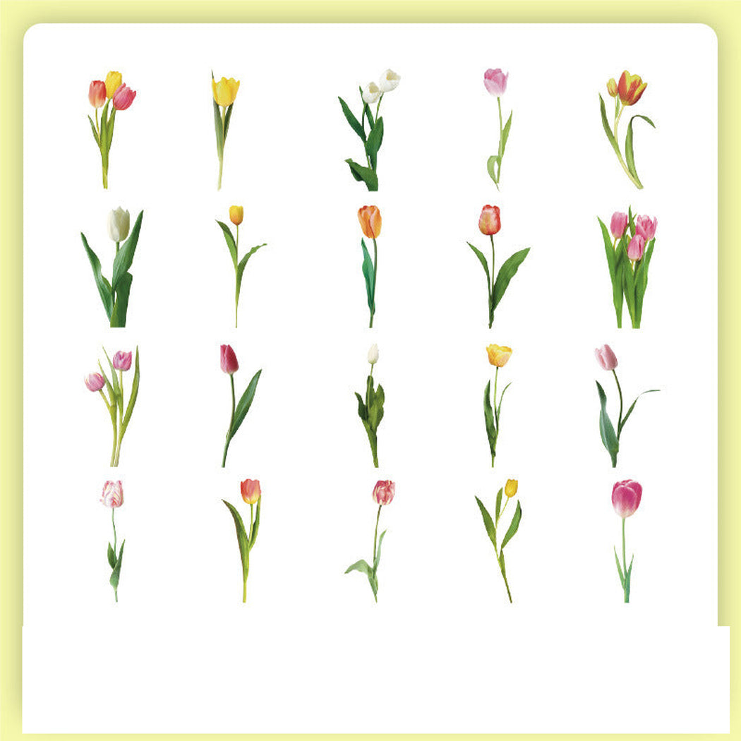 Tulip Vintage Botanical Insect Sticker Pack, single variant view