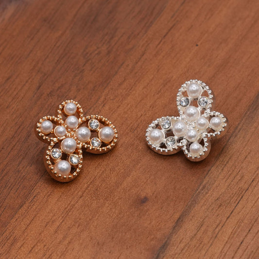 Bunli - DIY 10 Pack Bow-Shaped Openwork Buttons