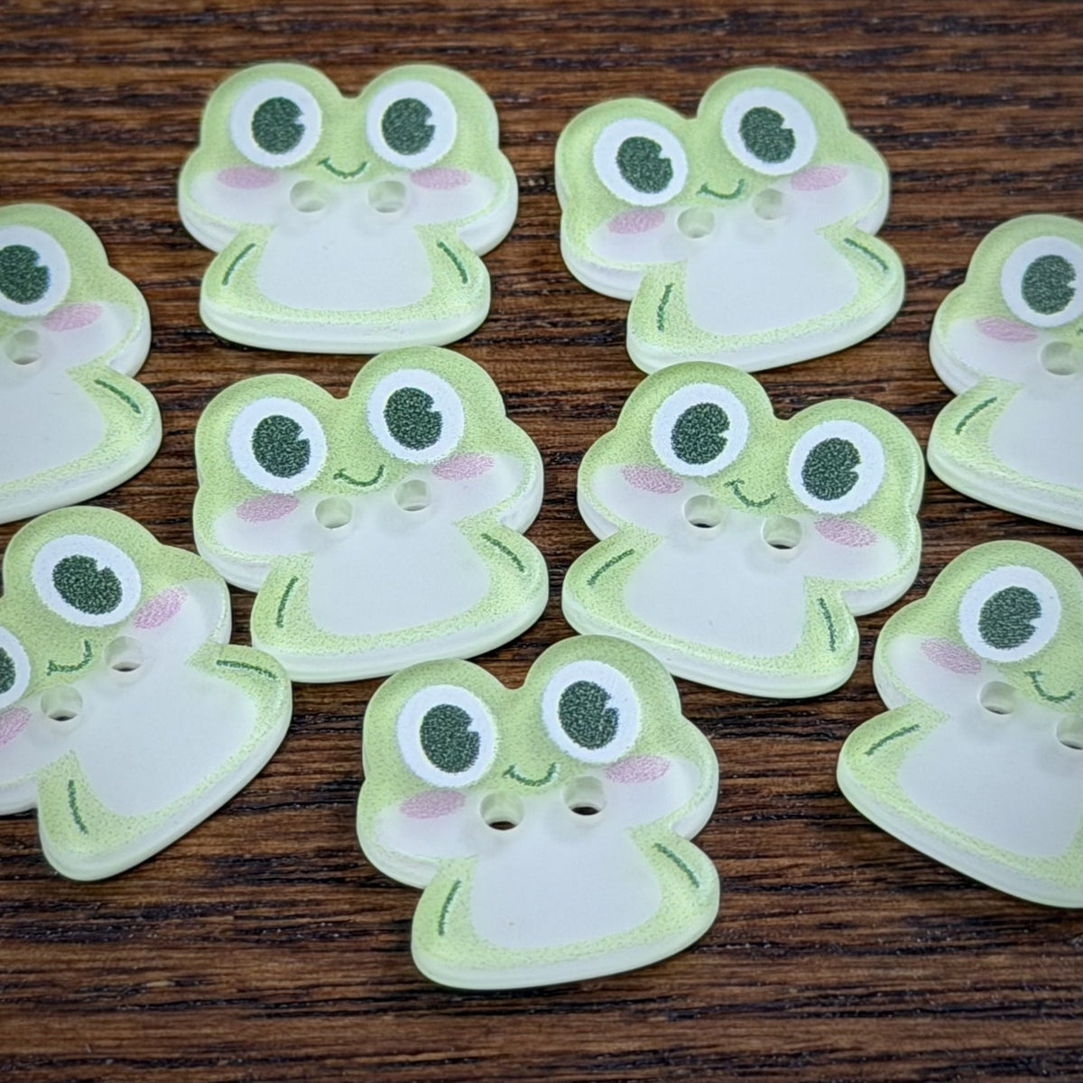 Bunli - DIY 10 Pack Smiling Frog Two-Hole Button