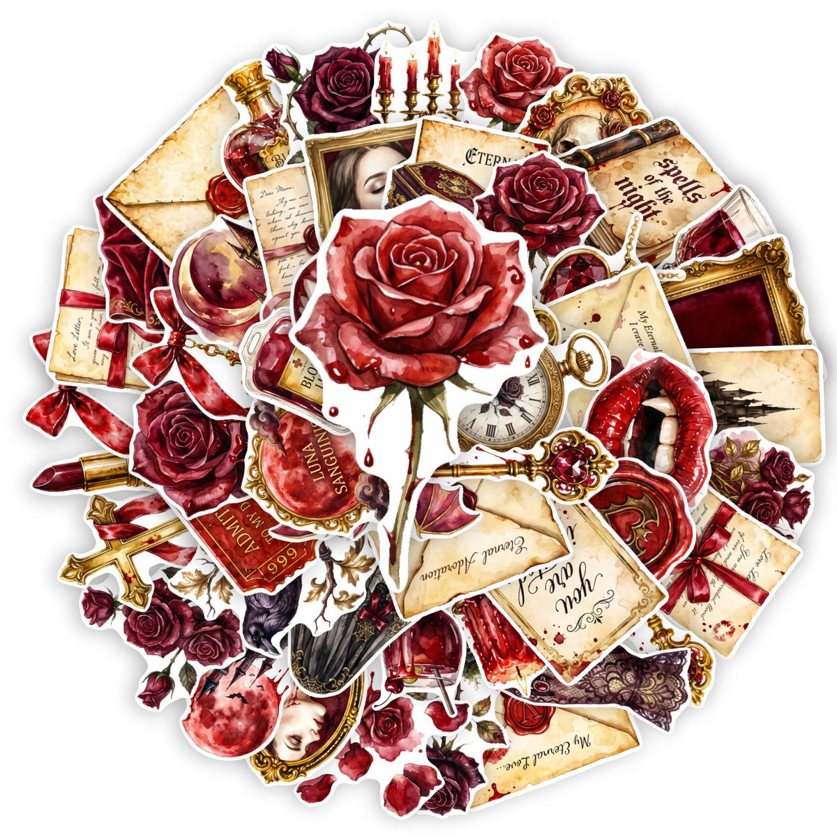 Lunira - Gothic Rose Castle 50-Sticker Pack