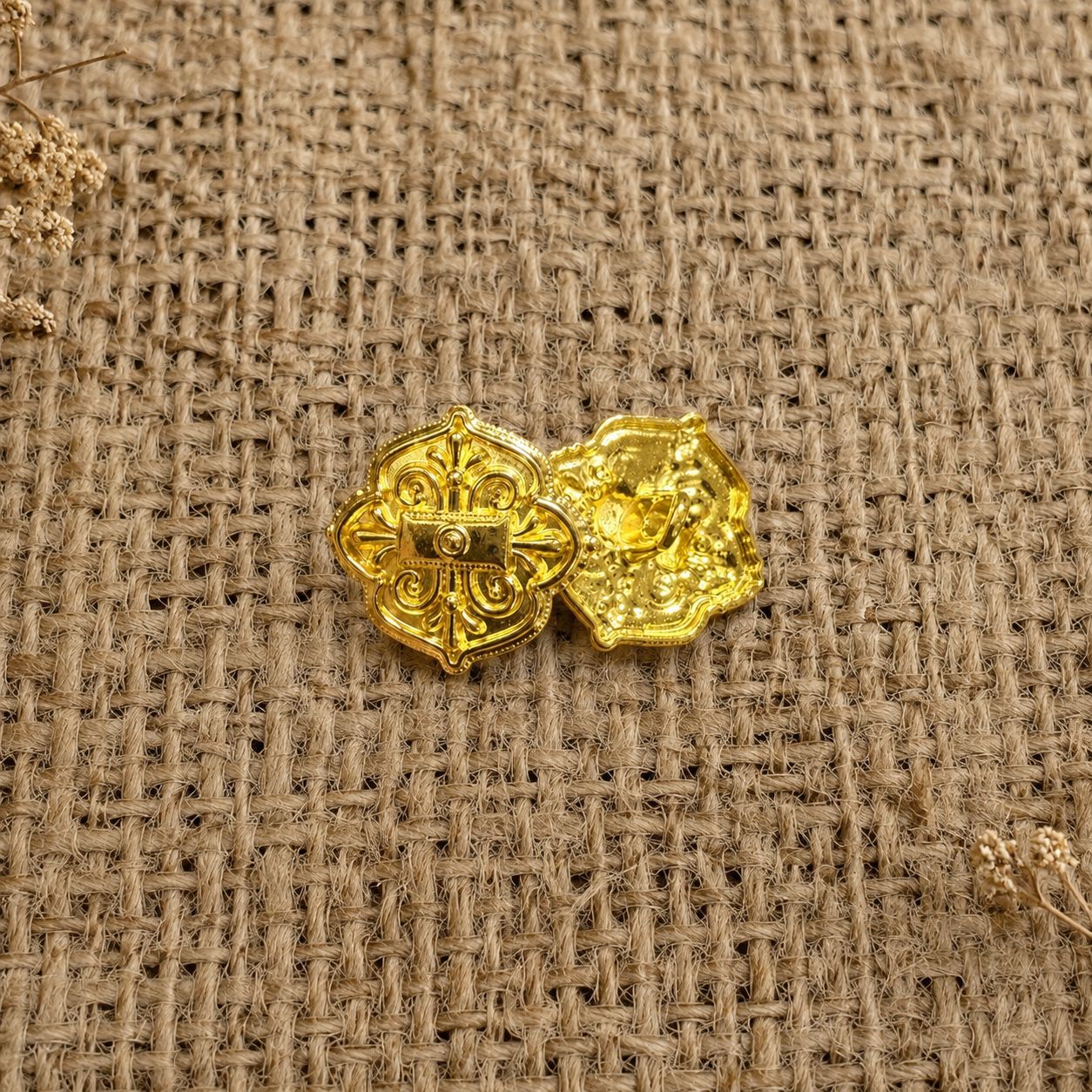 复古高档中式金色菱形扣子针织衫服饰外套高档手缝辅料金属纽扣