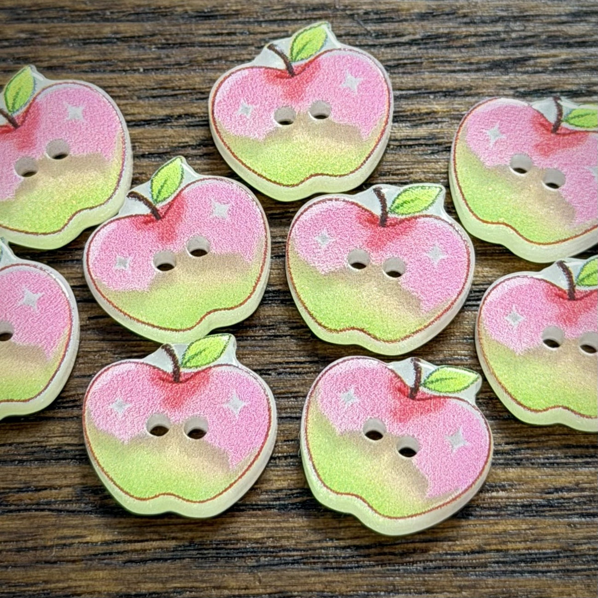 Bunli - DIY 10 Pack Apple Shape Two Hole Button