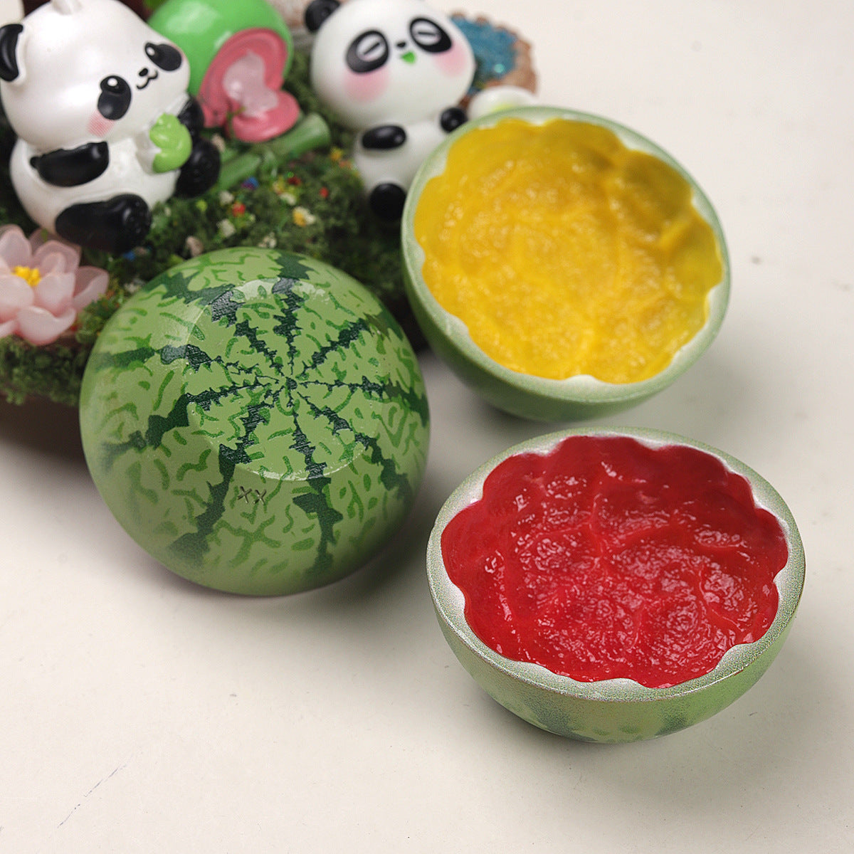 卡通diy树脂配件饰品立体西瓜碗奶油胶发夹鞋扣钥匙扣吊坠配饰