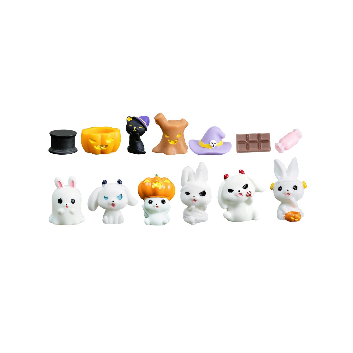 跨境新品万圣节恶魔南瓜幽灵萌粒公仔 diy装饰品微景观桌面小摆件