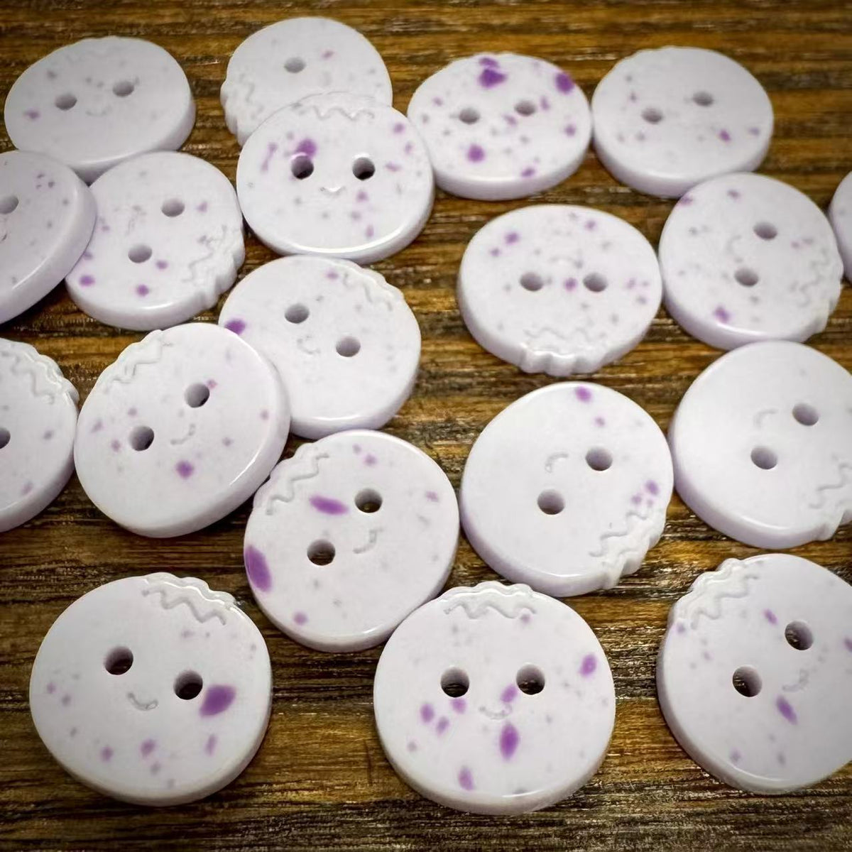 Bunli - DIY 10 Pack Purple Character Two-Hole Button
