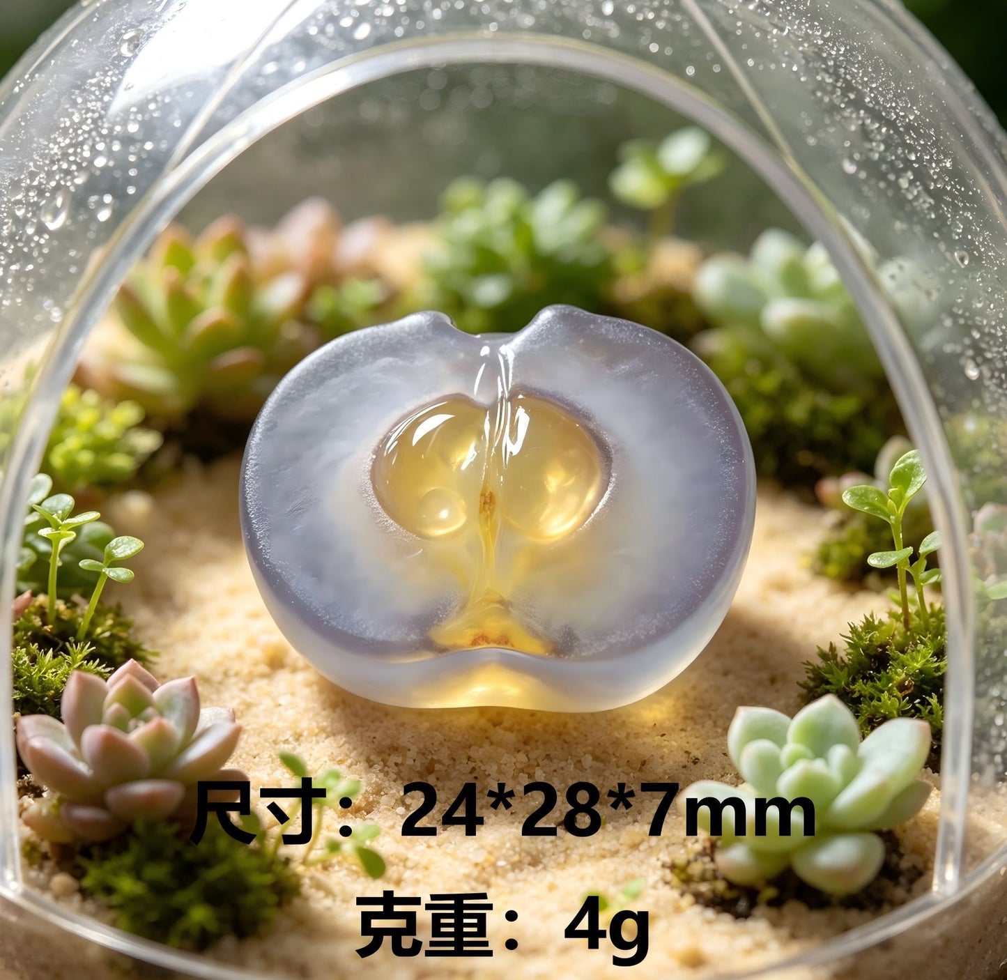 仿真迷你透明切片水果树脂微缩摆件DIY钥匙扣挂件发饰贴片配件