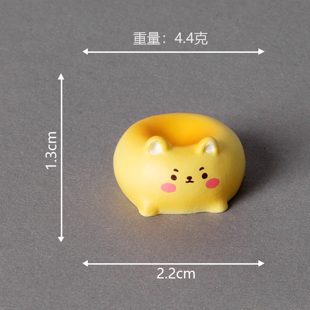 微景观创意摆件 可爱卡通面包小狗装饰品配件 车载桌面树脂小摆件