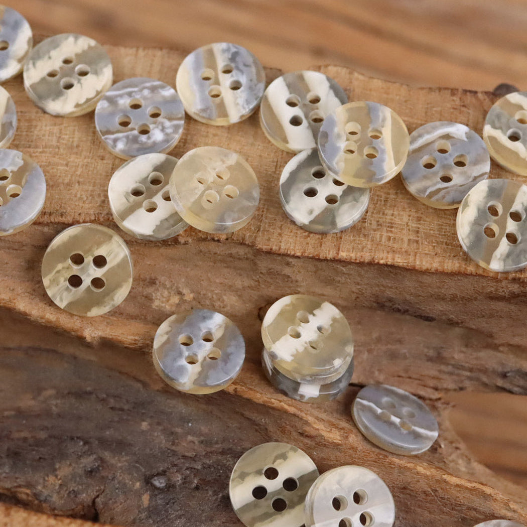 Bunli - DIY 10 Pack Color-Block Swirled Four-Hole Button