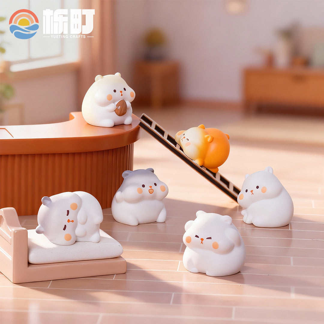 微景观创意可爱圆圆小仓鼠 公仔娃娃屋diy装饰配件迷你桌面小摆件