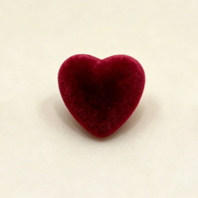 Bunli - DIY 10 Pack Flocked Heart Shank Button