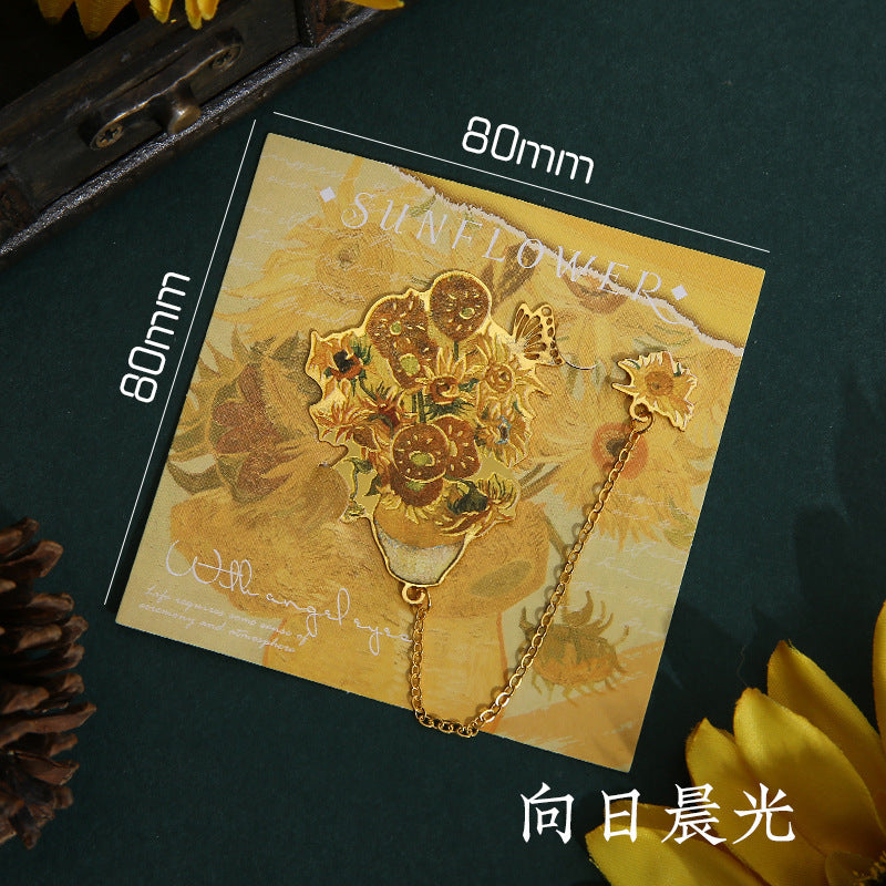 寓见诚品 静谧花语金属书签 浪漫花卉异形学生阅读烫金书签装饰