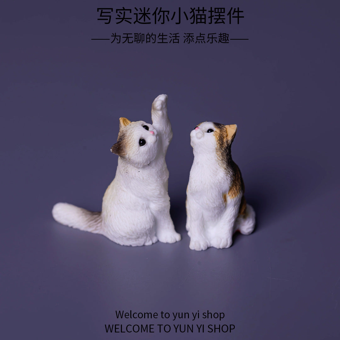 微景观写实小猫 创意树脂摆件卡通可爱小猫 办公室车载桌面小摆件