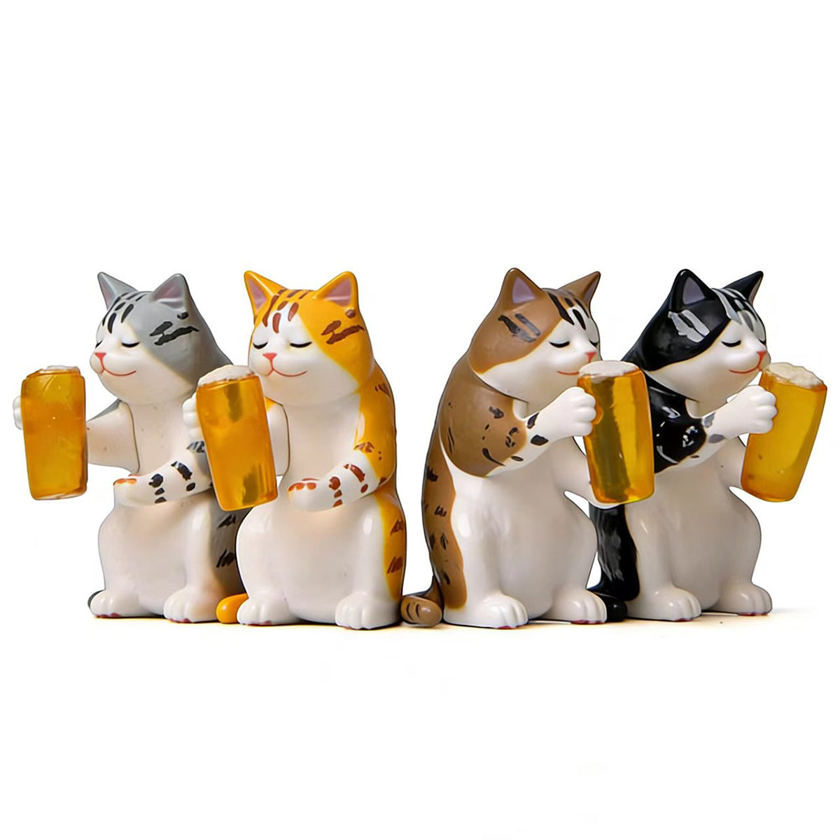 自愈系啤酒猫醉酒小虎猫手办网红爆款卡伊汽车内饰品车摆桌面玩偶