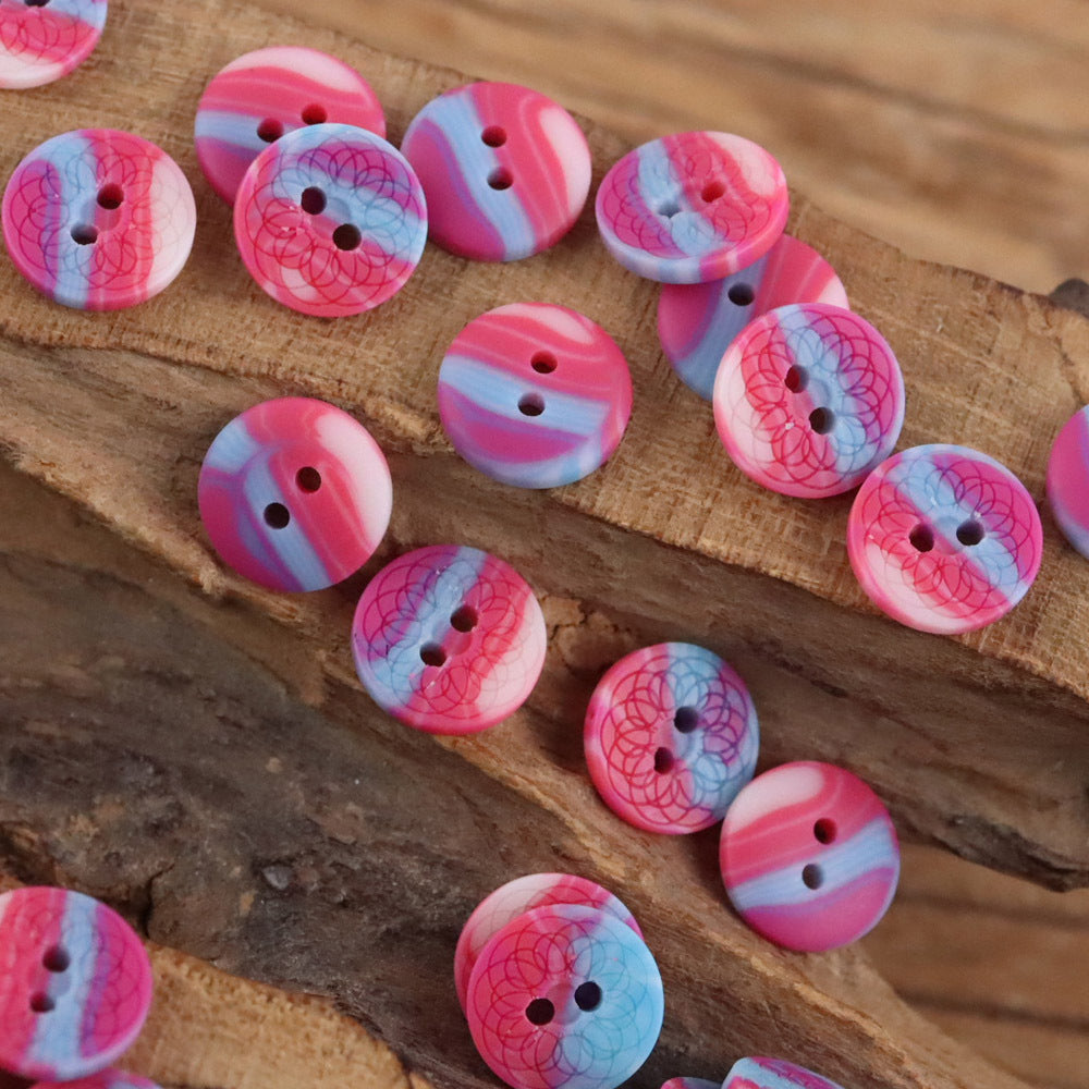 Bunli - DIY 10 Pack Layered Lotus Two Hole Button