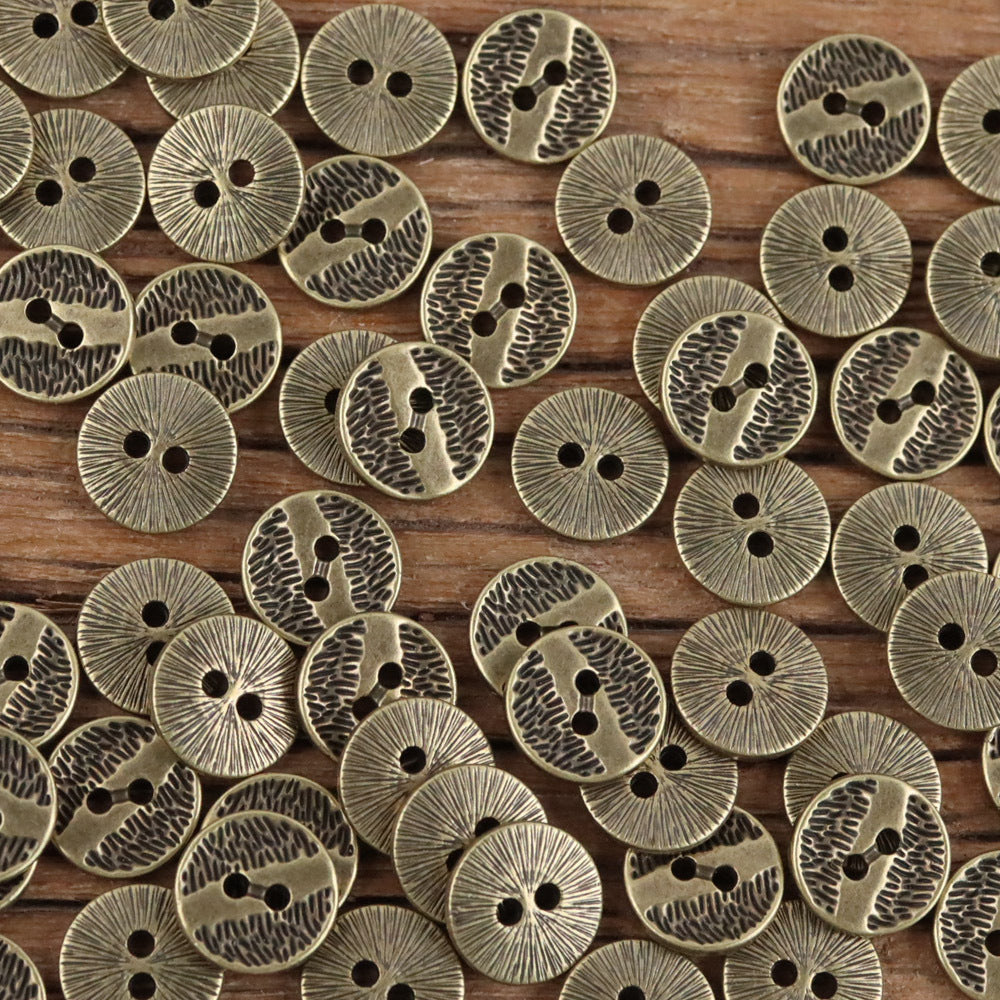 Bunli - DIY 10 Pack Textured Varied-Tone Round Button