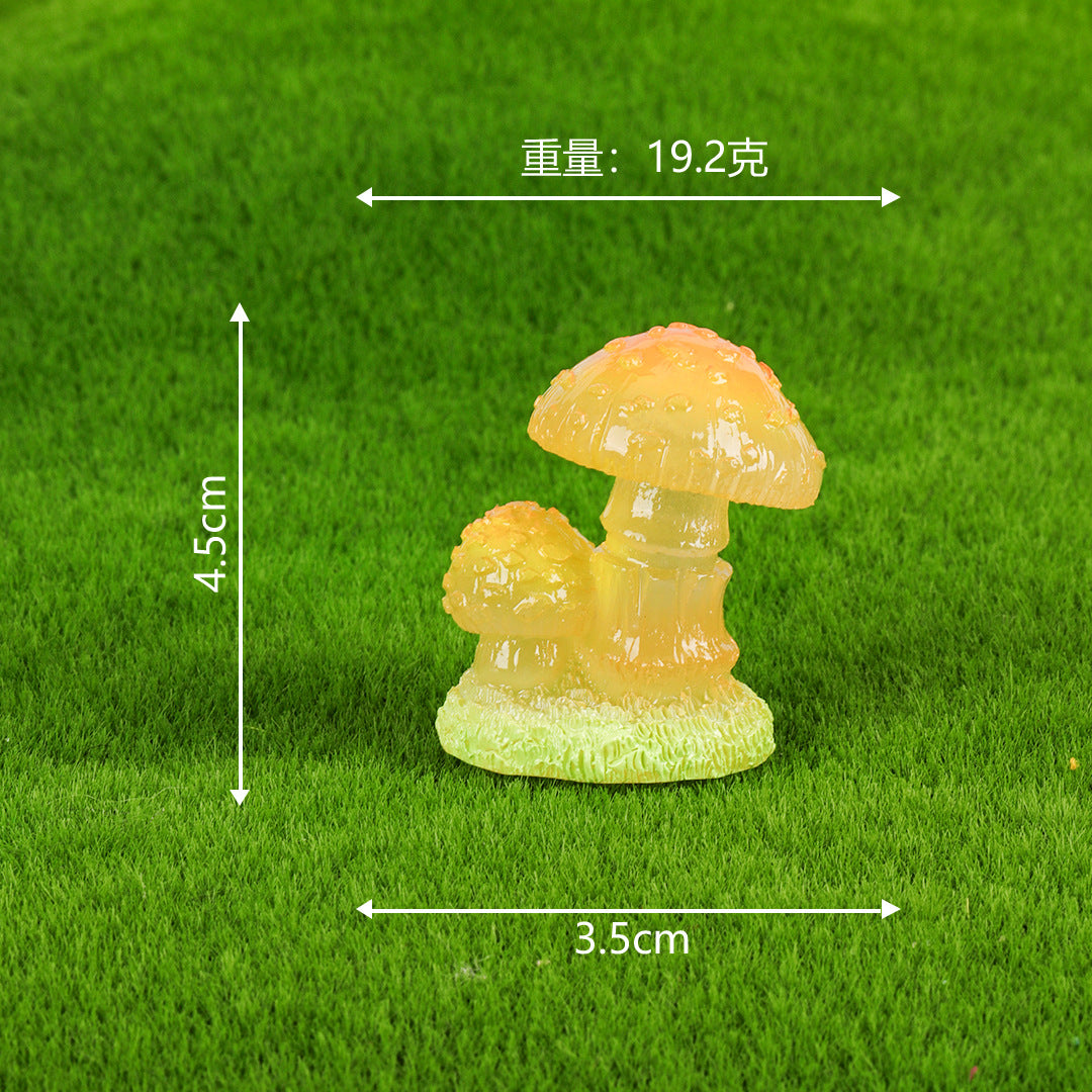 微景观摆件彩色夜光蘑菇荧光饰品苔藓创意树脂工艺品桌面小摆件