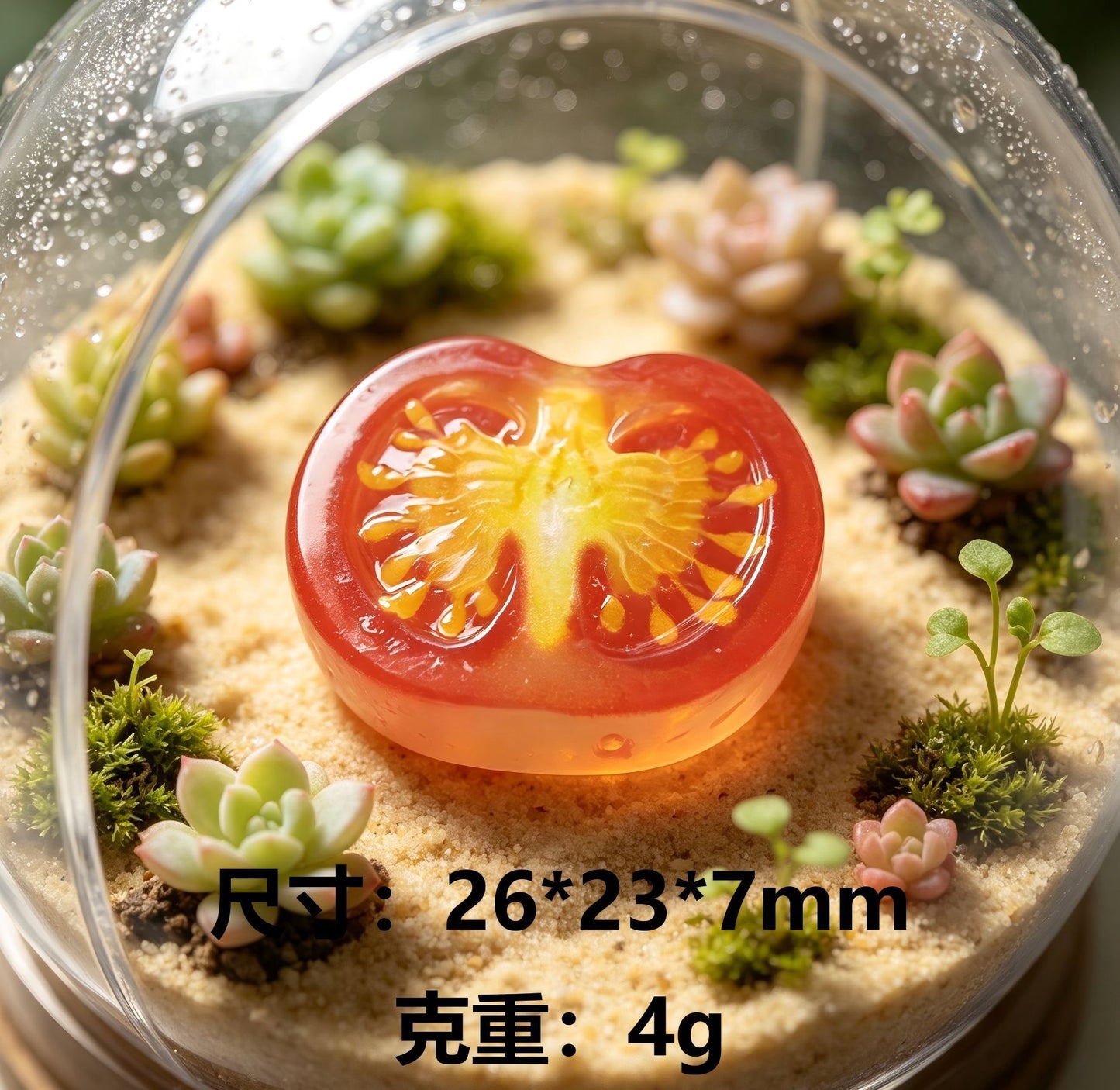 仿真迷你透明切片水果树脂微缩摆件DIY钥匙扣挂件发饰贴片配件