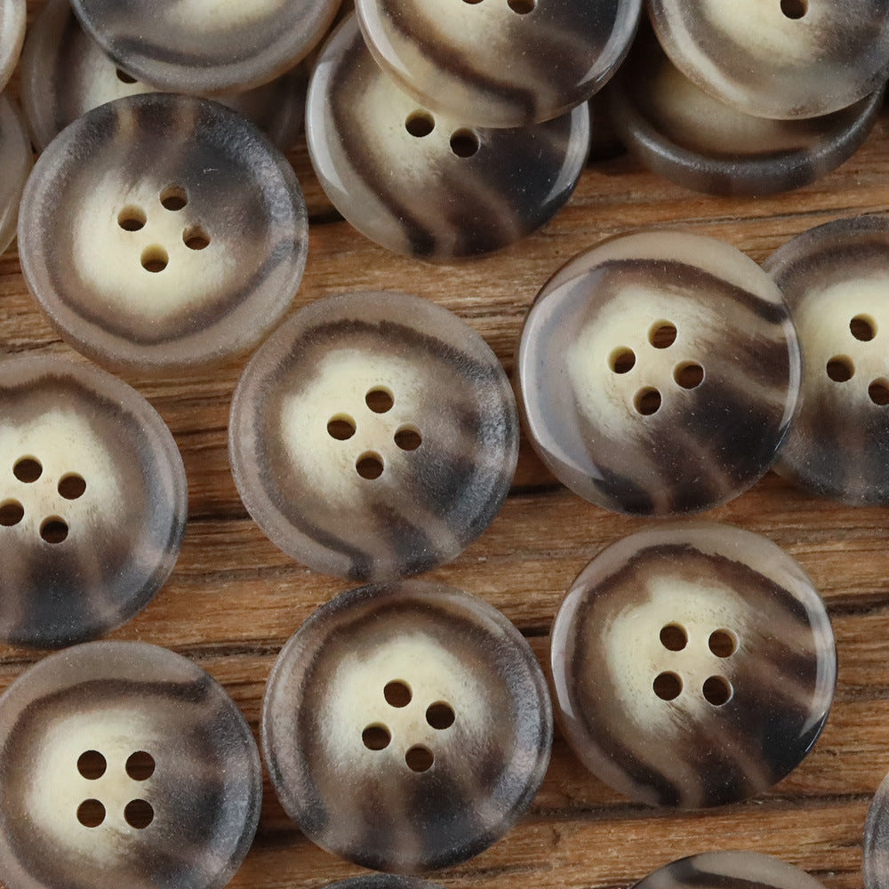 Bunli - DIY 10 Pack Khaki Brown Swirl Button