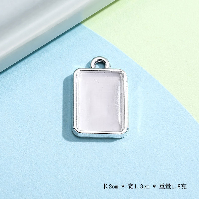 爱心猫眼石挂件配饰小吊坠百搭款合金配件diy项链手链服饰钥匙扣