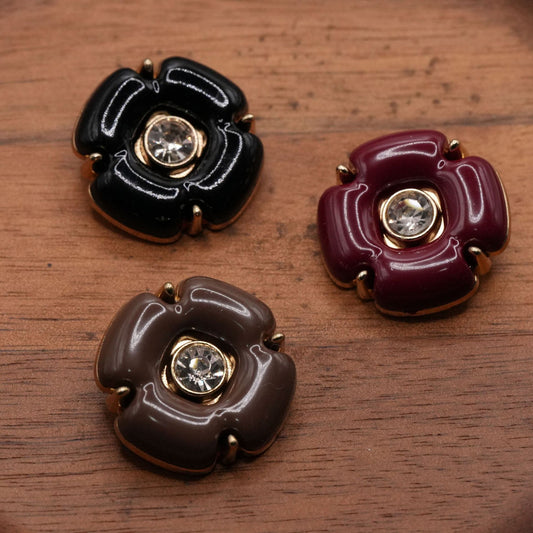 Bunli - DIY 10 Pack Four-Lobed Clear-Center Buttons