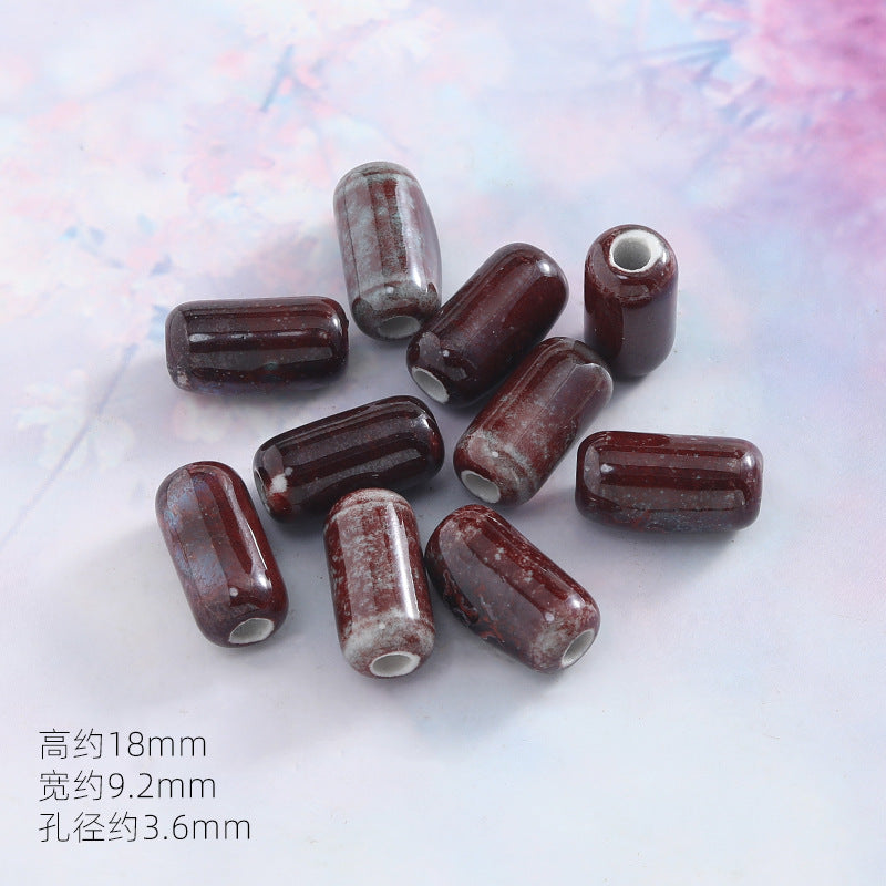 景德镇窑变陶瓷珠diy饰品配件贵妃醉瓷珠手串配件陶瓷珠子散批