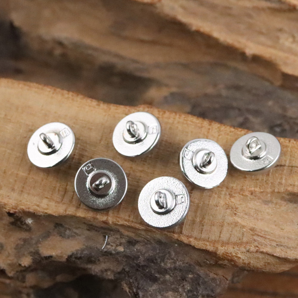 Bunli - DIY 10 Pack Lion-Head Silver-Tone Rim Button