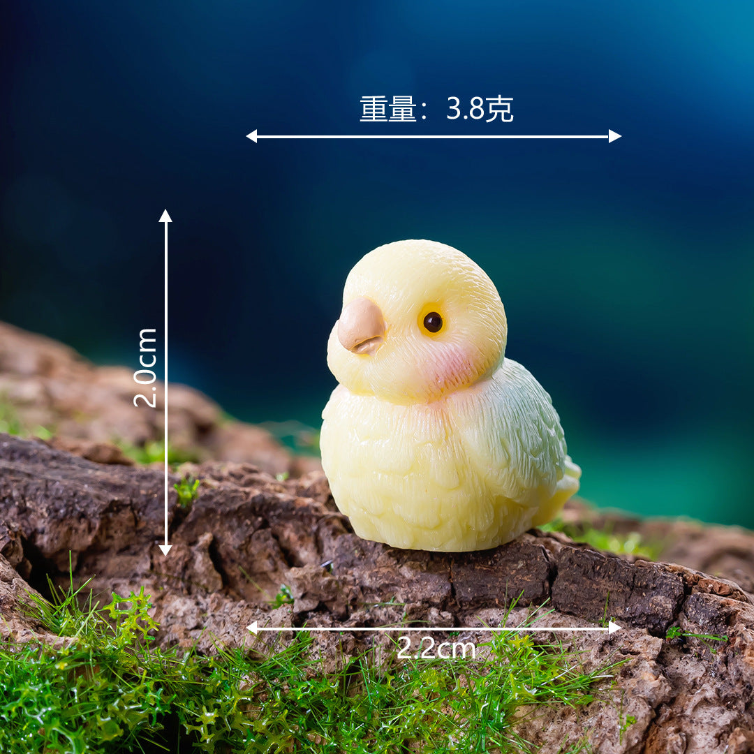 微景观可爱小鹦鹉写实鹦鹉树脂工艺品萌粒摆件办公室桌面汽车摆件