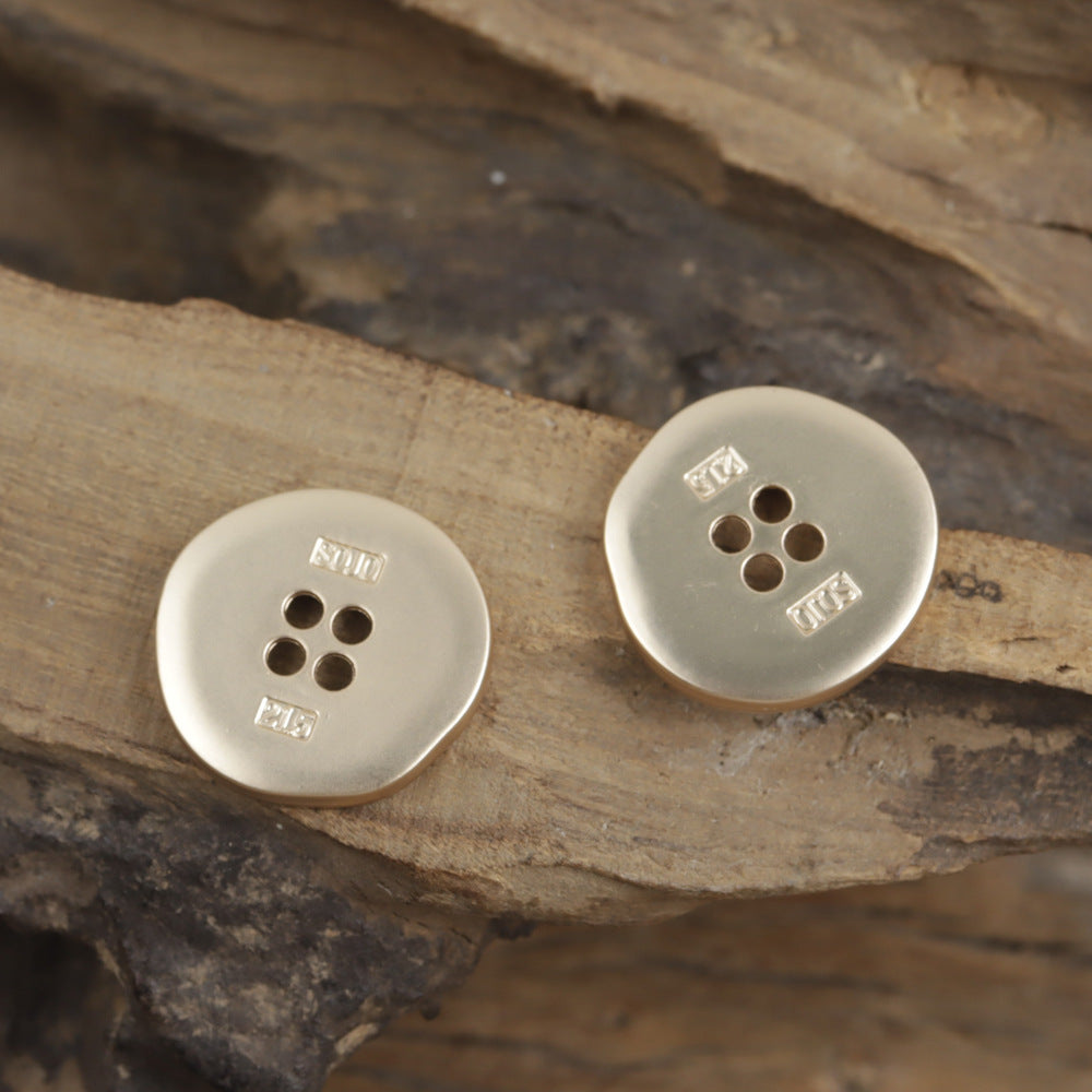 四眼雾金色麦穗复古西服西装外套风衣金属钮扣月桂金色开衫扣子
