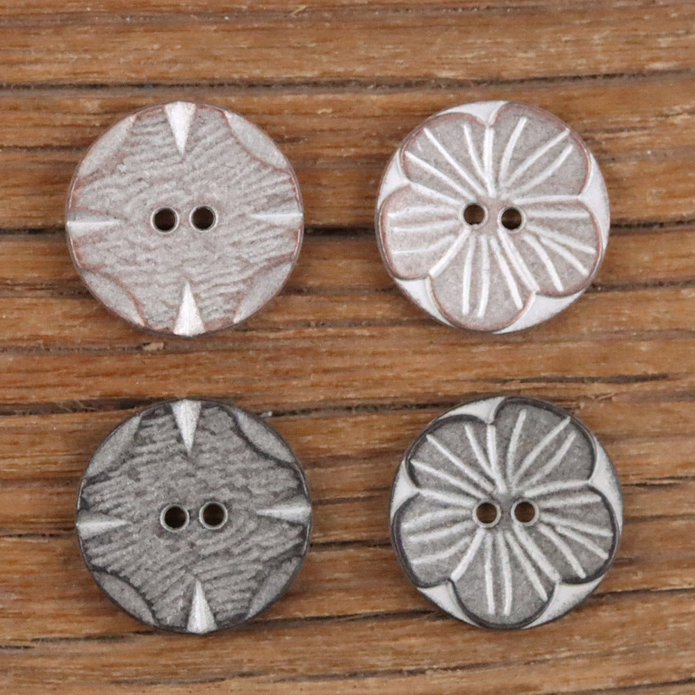 Bunli - DIY 10 Pack Floral Round Button