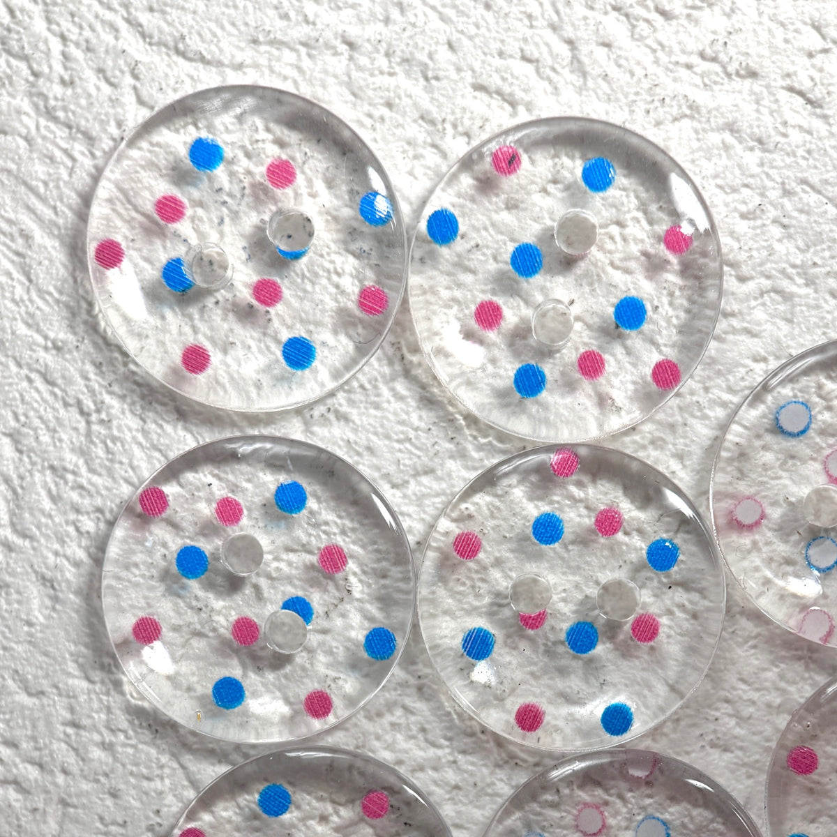 Bunli - DIY 10 Pack Transparent Mixed-Pattern Round Button