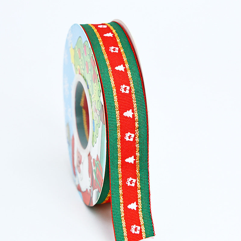 Rivora - Striped Christmas Print Ribbon