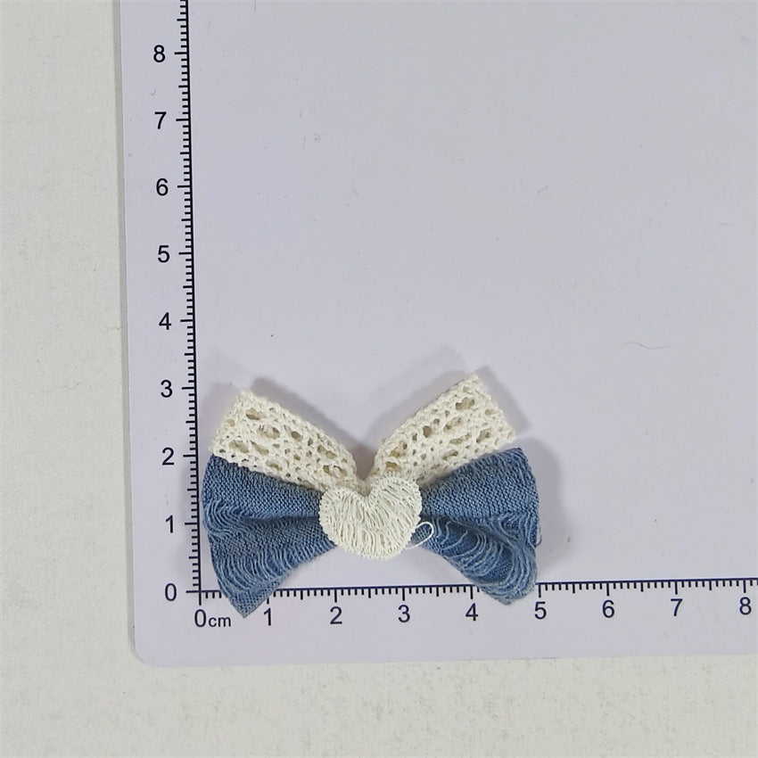 小清新蓝色系格子蝴蝶结配件手工服饰发饰蕾丝花边包鞋袜装饰辅料