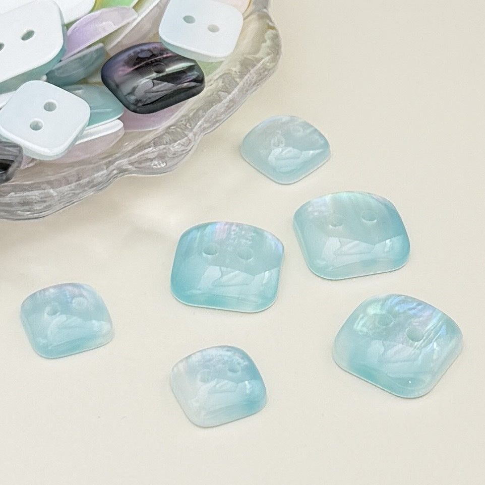 彩色仿贝珠光方形异形纽扣手工DIY衬衫毛衣饰品包包袜子服装辅料