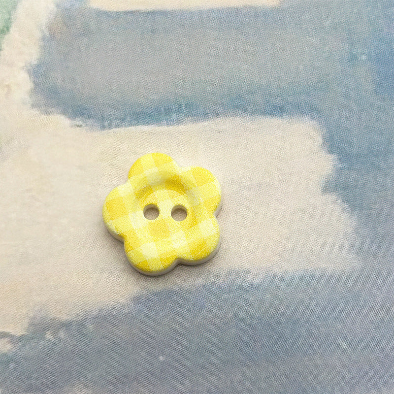 15mm两眼格纹花朵纽扣童装开衫毛衣连衣裙扣子diy手作手工装饰扣