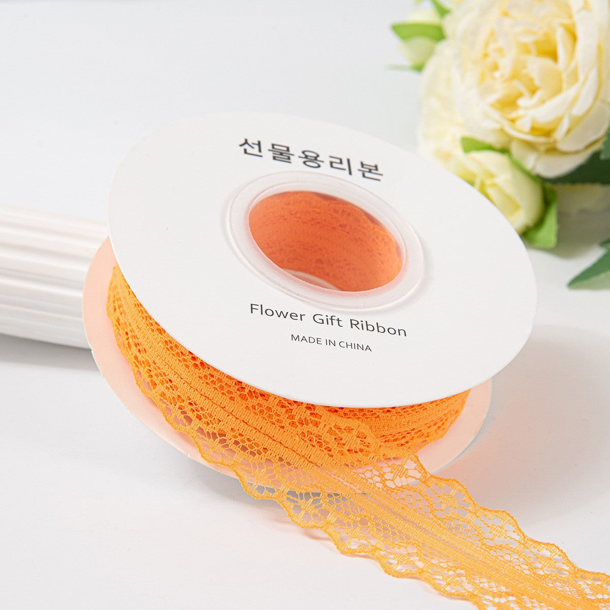 3cm50码镂空蕾丝边丝带鲜花束包装材料蛋糕彩带绸缎diy蝴蝶结飘带