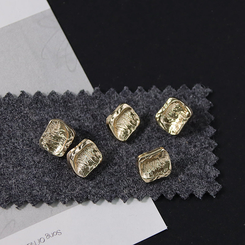 Bunli - DIY 10 Pack Gold-Tone Square Button