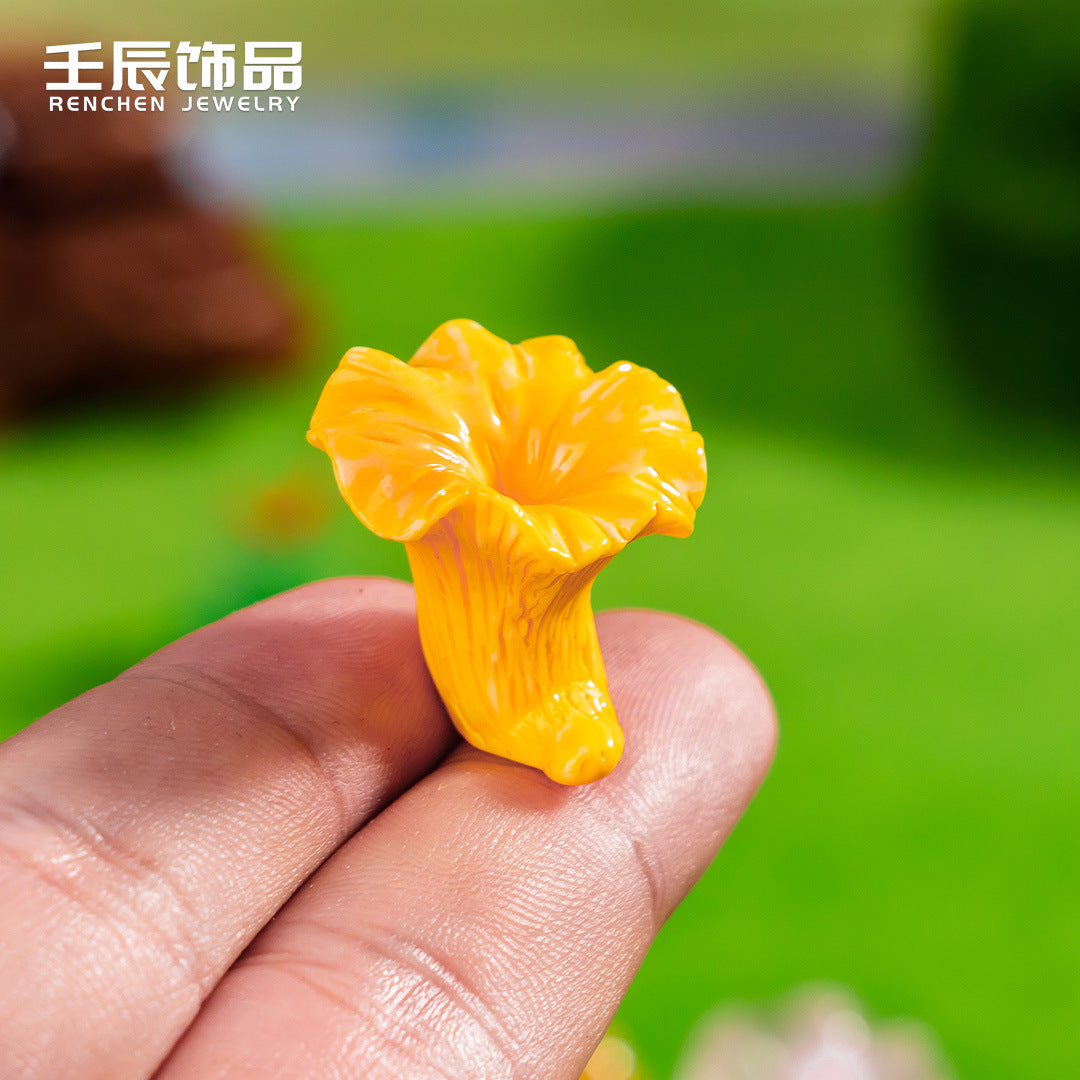 创意滴油苔藓微景观彩色蘑菇丛diy树脂小配件多肉造景夜光小摆件
