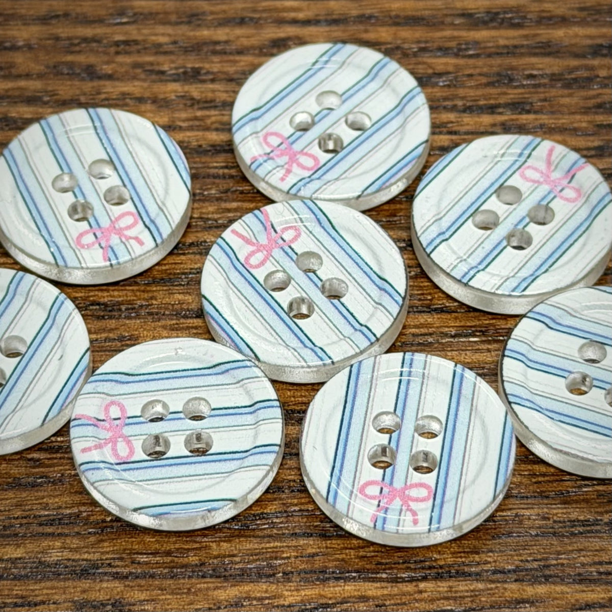 Bunli - DIY 10 Pack Plaid and Stripe Four-Hole Button
