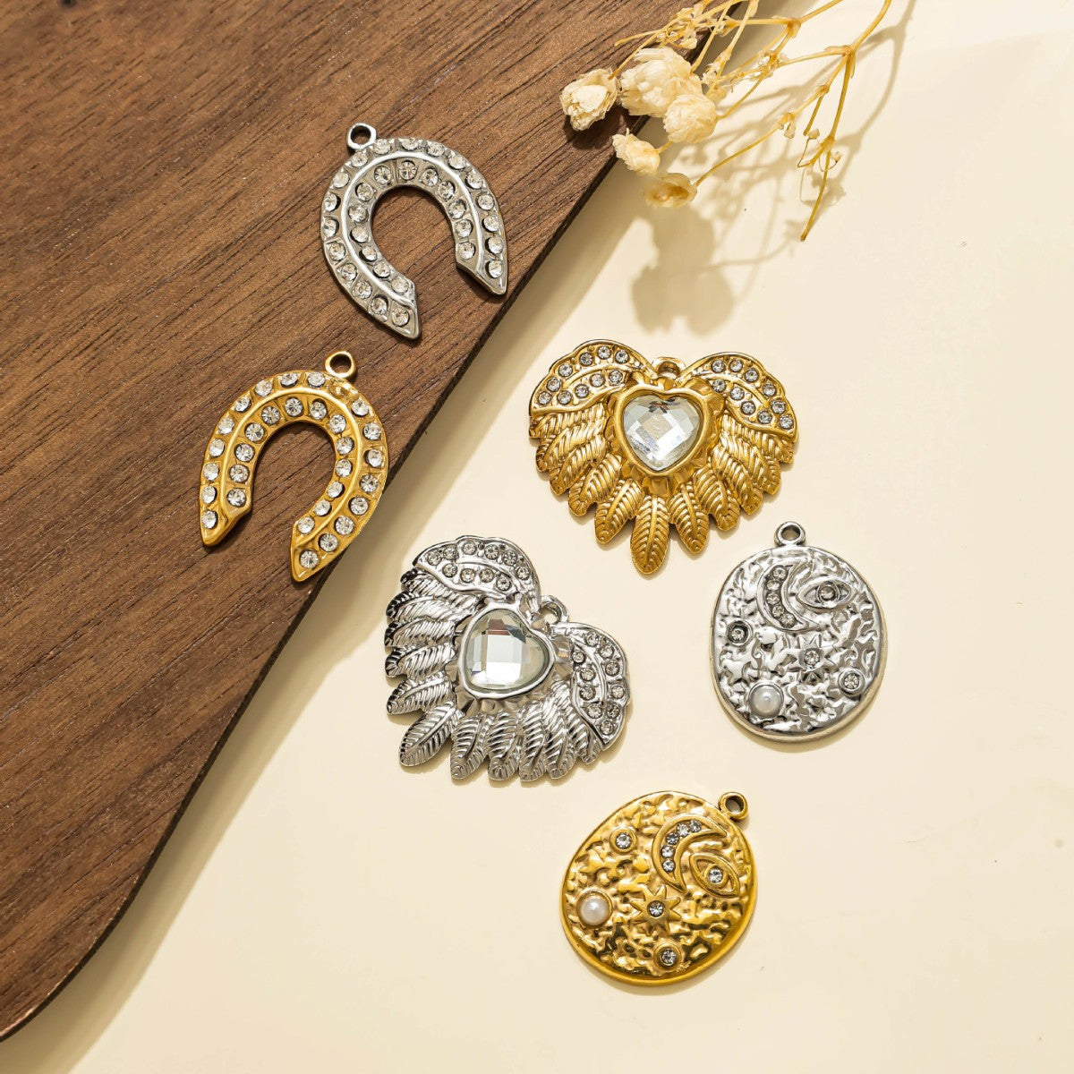 Elvane - Western Celestial Winged Heart Pendant Only