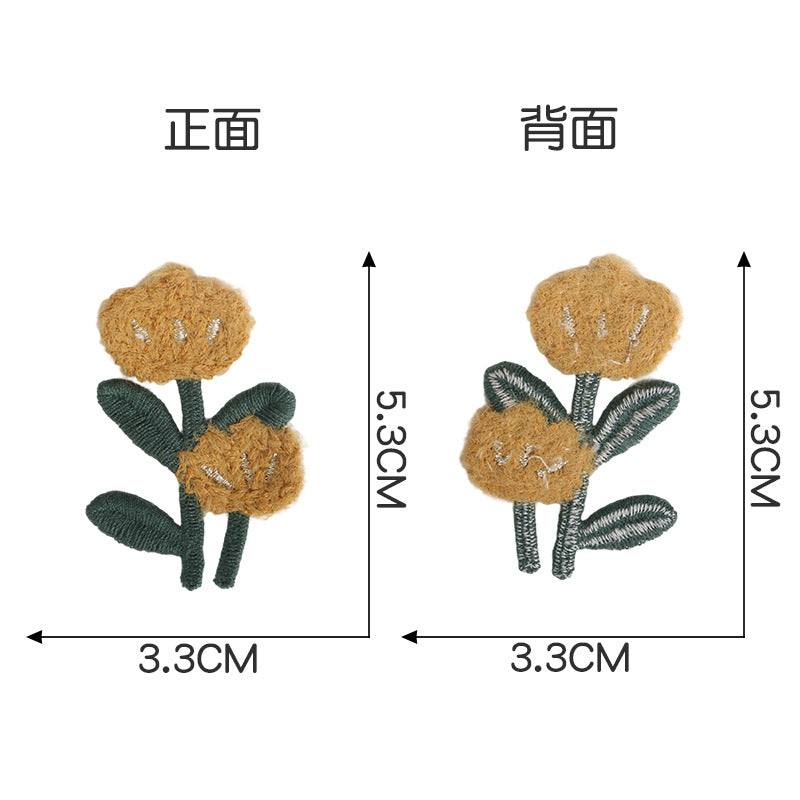 厂家批发DIY服饰配件花朵布贴头饰发夹配件可爱针织服装辅料现货