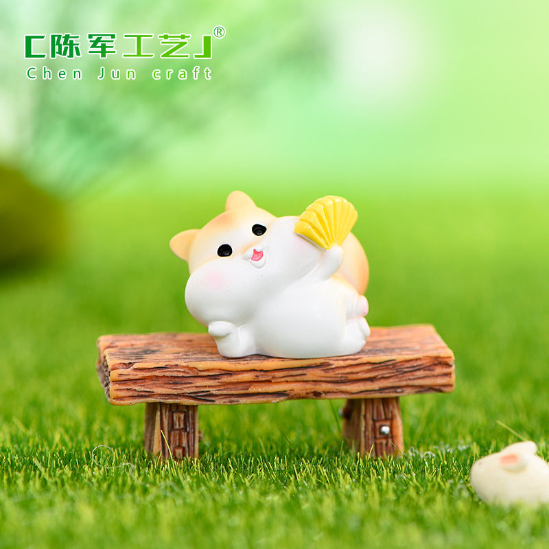 新款松小鼠微景观园艺DIY造景装饰配件 可爱小松鼠桌面树脂摆件