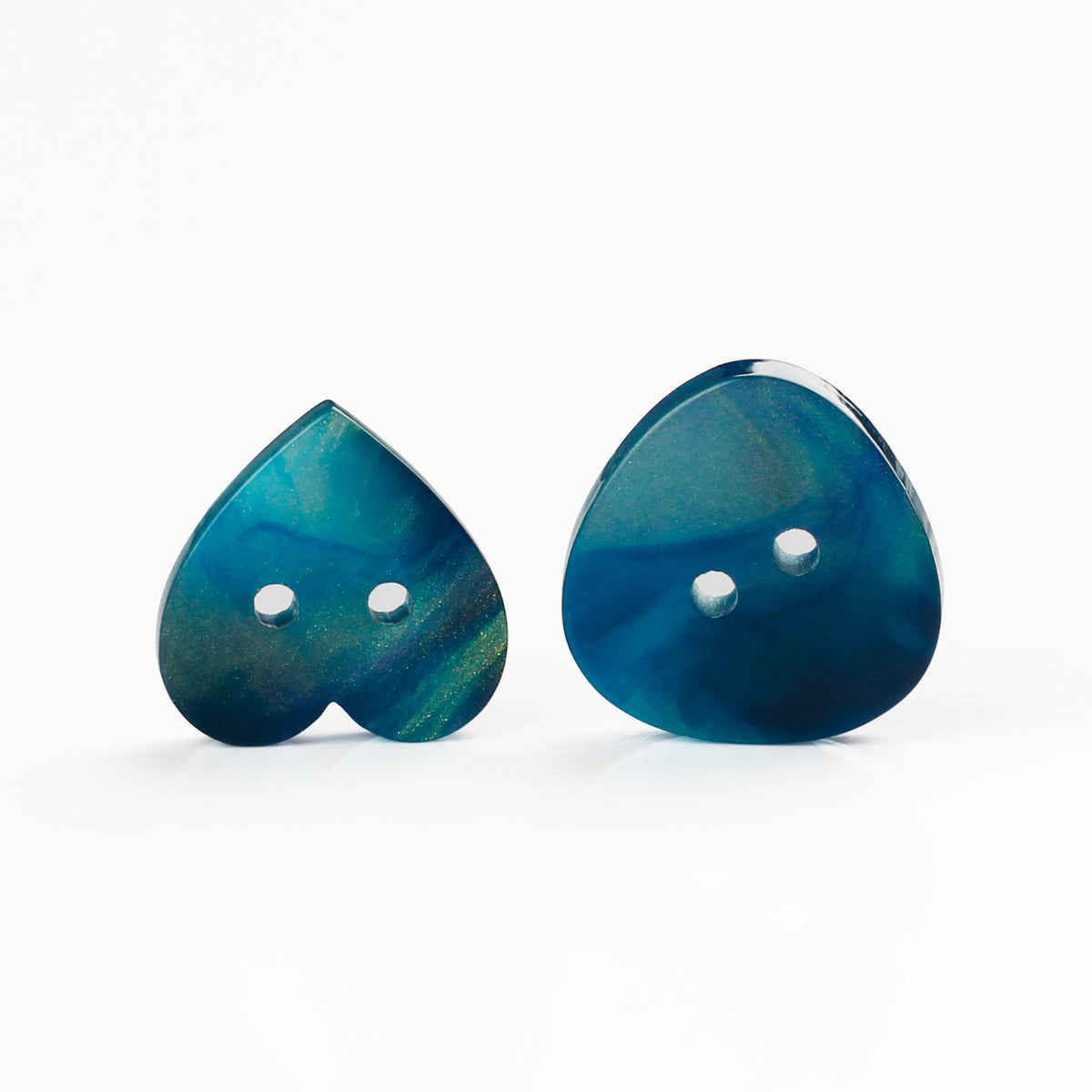 Bunli - DIY 10 Pack Blue-Green Mixed-Shape Button
