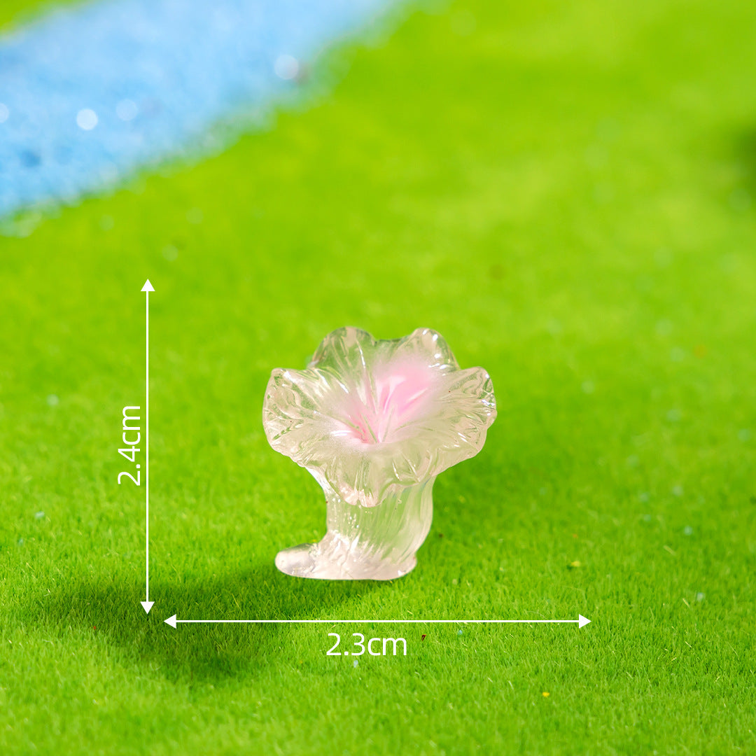 创意滴油苔藓微景观彩色蘑菇丛diy树脂小配件多肉造景夜光小摆件
